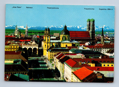 Pohlednice Německo Mnichov panorama s Alpami 1983 (M29574)