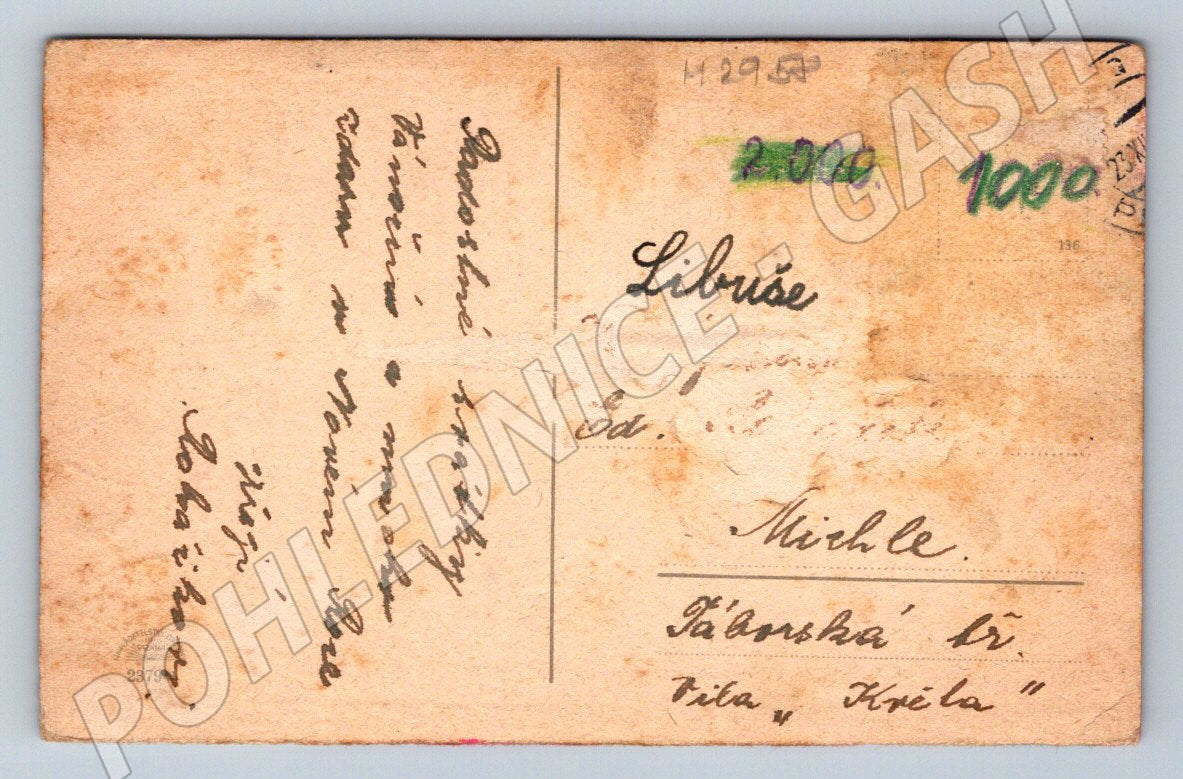 Postcard Christmas bells handwritten text (M2958)