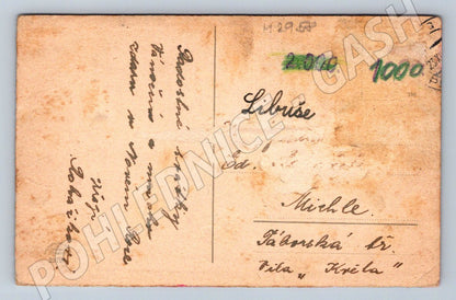 Postcard Christmas bells handwritten text (M2958)