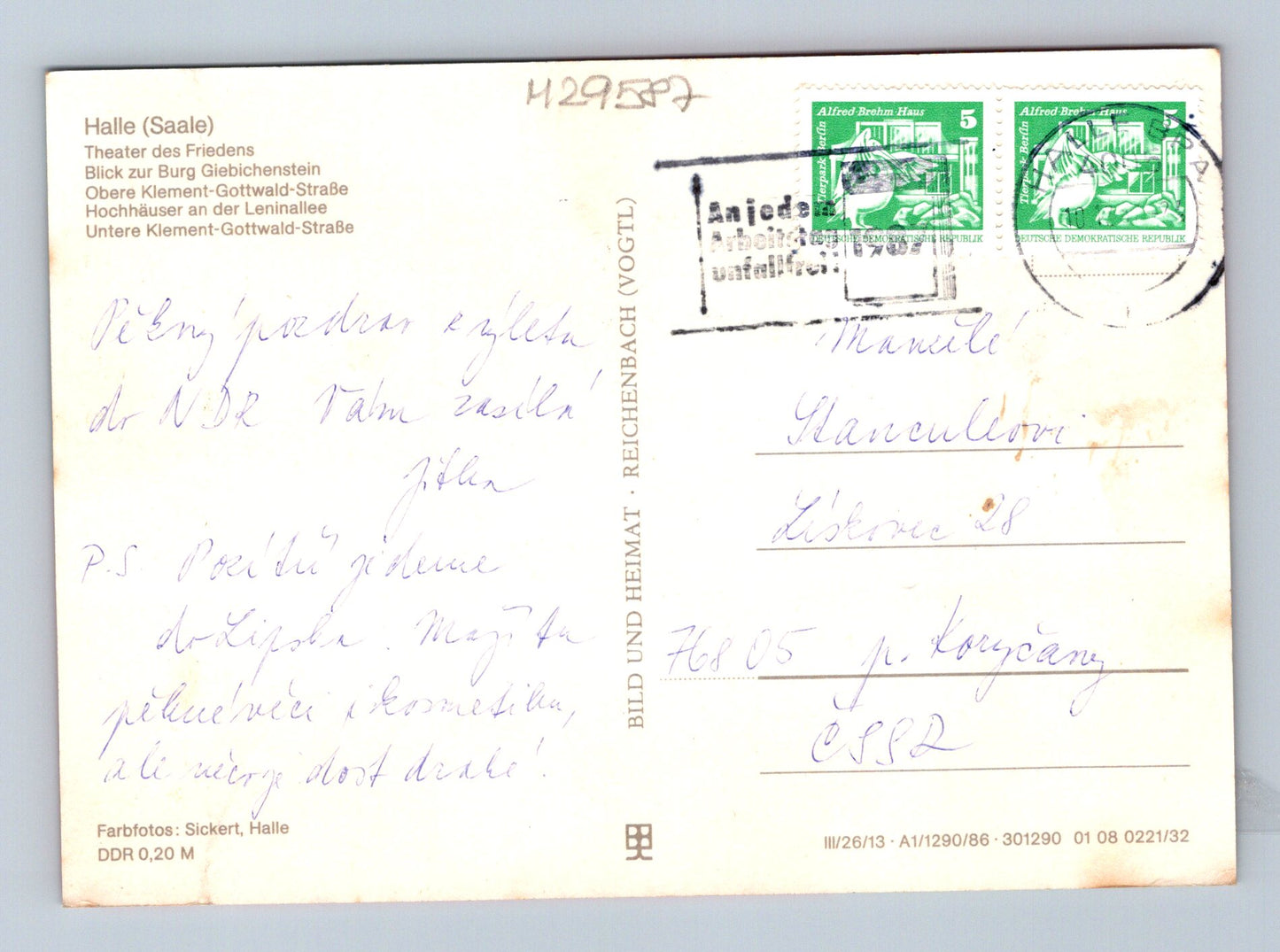 Pohlednice Německo Halle (Saale) více záběrů města c. 1986 (M29587)