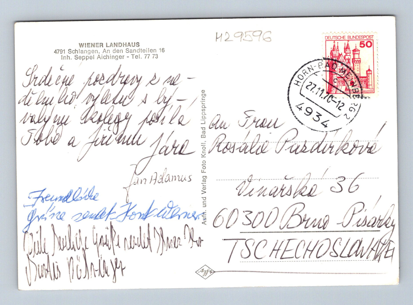 Pohlednice Německo Schlangen Wiener Landhaus 1972 (M29596)