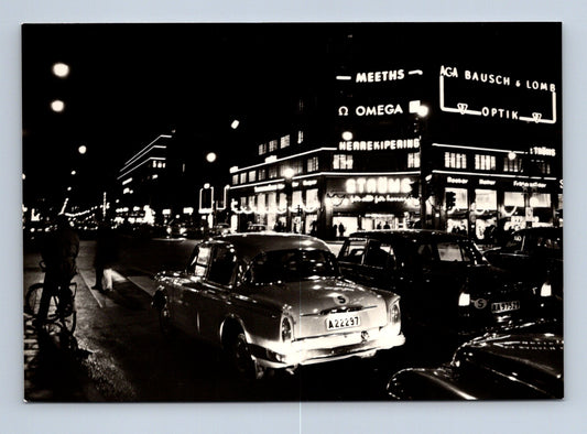Pohlednice Švédsko Stockholm noční ulice 1965 (M29618)