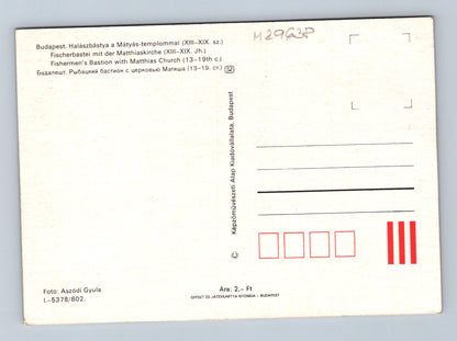 Pohlednice Maďarsko Budapešť Rybářská bašta a Matyášův chrám (M29638)