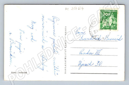 Postcard Pernštejn Merry Christmas Czechoslovakia (M2964)