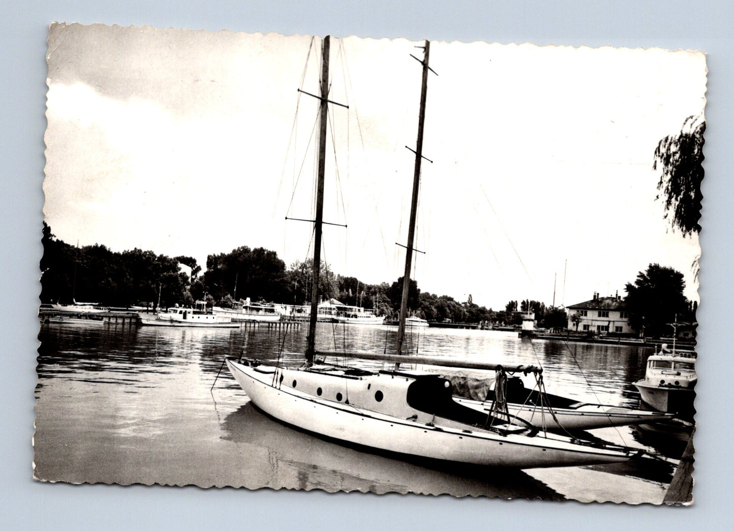 Pohlednice Maďarsko Siófok přístav lodě 1961 (M29643)