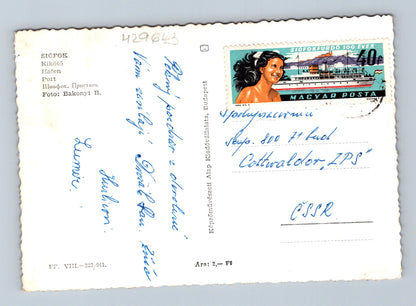 Pohlednice Maďarsko Siófok přístav lodě 1961 (M29643)