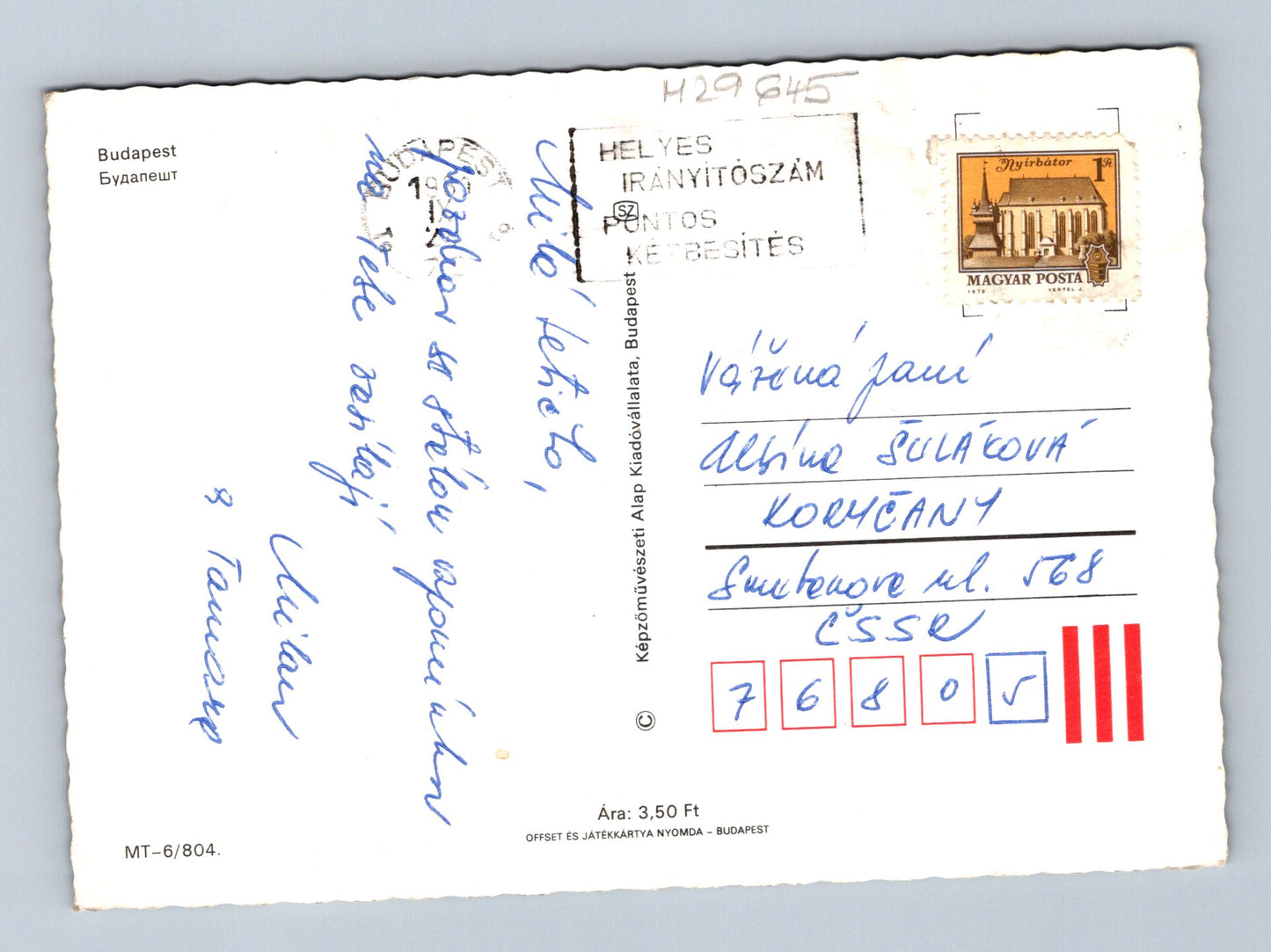 Pohlednice Maďarsko Budapešť památky (M29645)