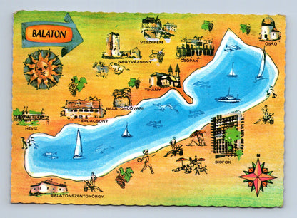 Pohlednice Maďarsko Balaton mapa 1979 (M29648)