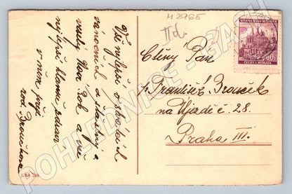 Postcard Merry Christmas sepia Czechoslovakia (M2965)