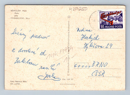 Pohlednice Maďarsko Révfülöp park s lodí 1974 (M29650)