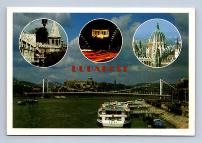Pohlednice Maďarsko Budapešť most Dunaj a památky (M29656)