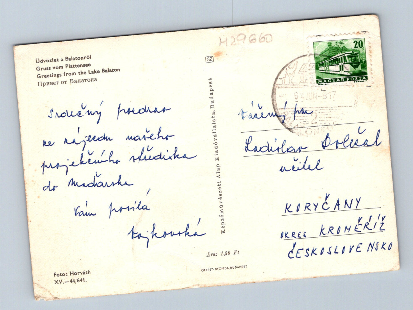 Pohlednice Maďarsko Balaton krajina 1967 (M29660)