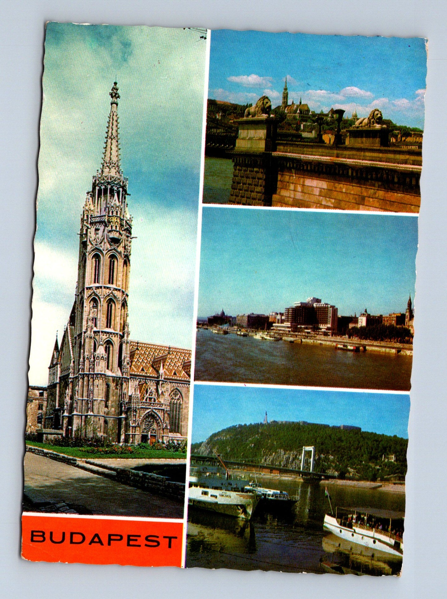 Pohlednice Maďarsko Budapest koláž památky Dunaj 1971 (M29662)
