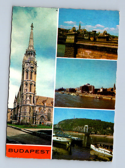 Pohlednice Maďarsko Budapest koláž památky Dunaj 1971 (M29662)