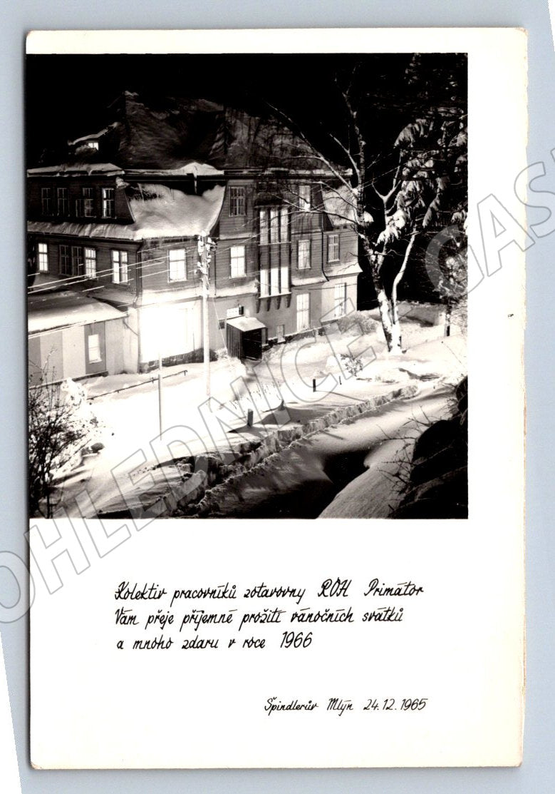 Postcard country house holiday wishes 1966 (M2967)