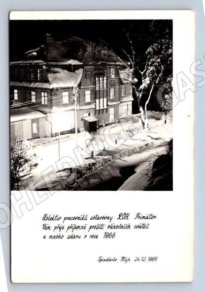 Postcard country house holiday wishes 1966 (M2967)