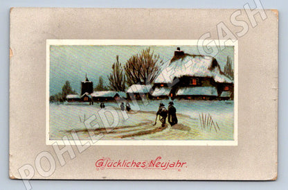 Postcard winter landscape snow 1933 (M2968)
