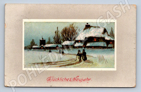 Postcard winter landscape snow 1933 (M2968)
