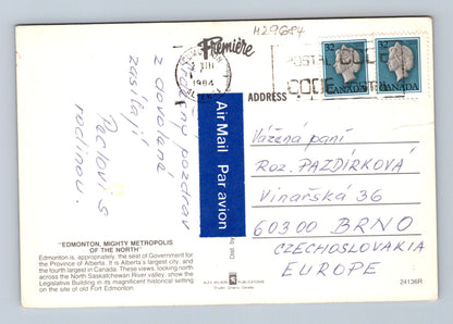Pohlednice Kanada Edmonton panorama 1984 (M29684)