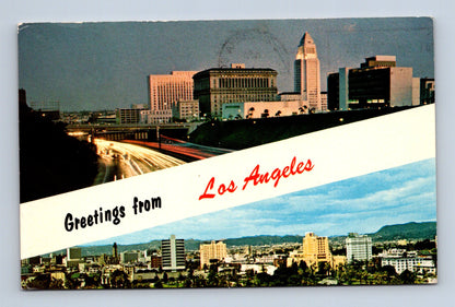 Pohlednice USA Los Angeles panorama freeway 1962 (M29687)