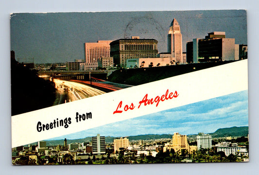 Pohlednice USA Los Angeles panorama freeway 1962 (M29687)