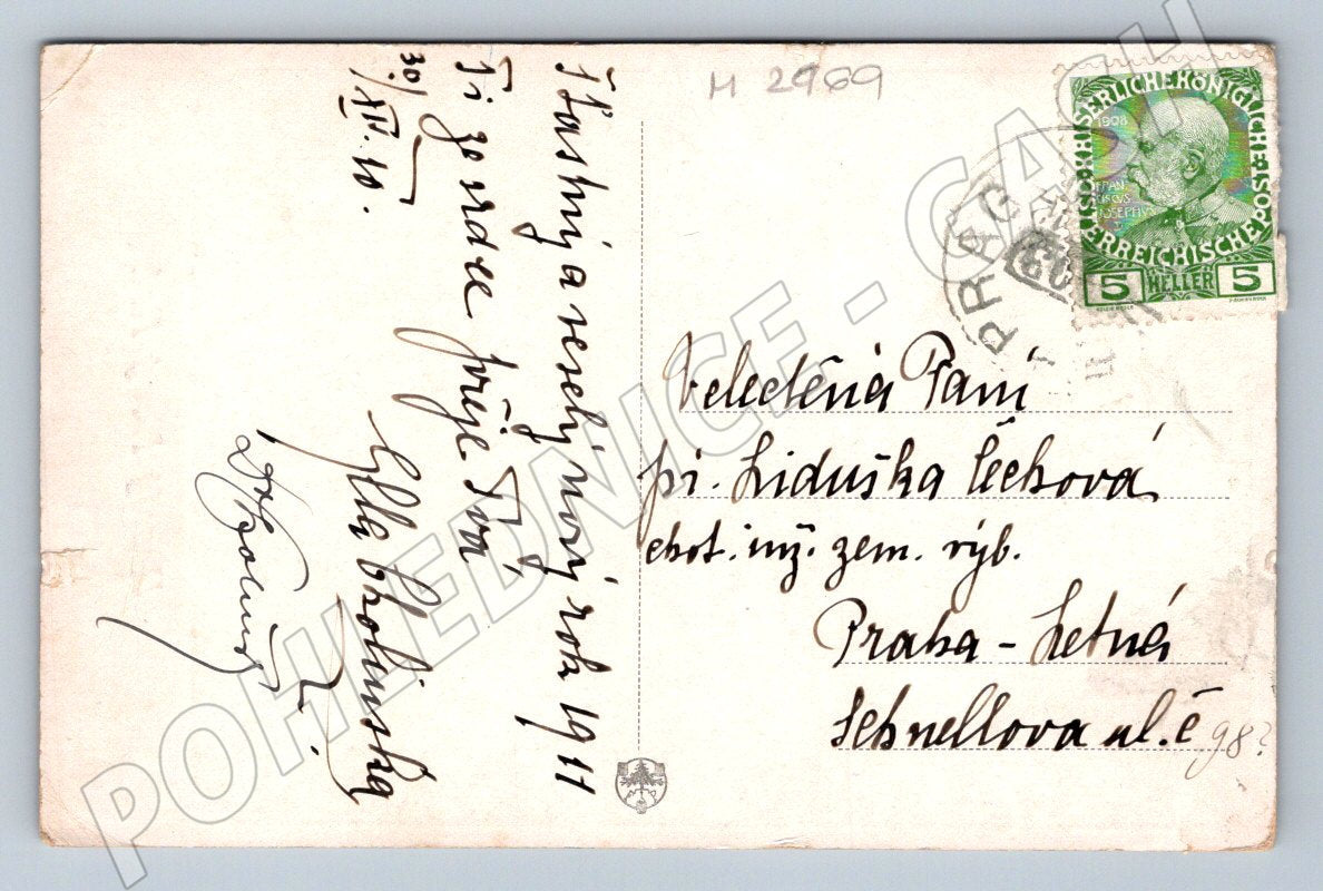 Postcard Happy New Year folk costumes (M2969)