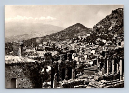 Pohlednice Itálie Taormina řecké divadlo Etna 1965 (M29690)