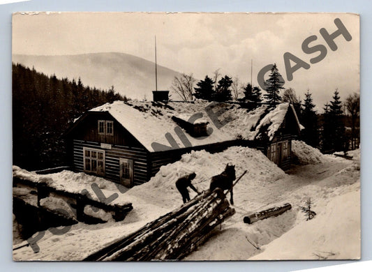 Pohlednice Krkonoše, Harrachov, Mumlavská bouda – zimní (M297)