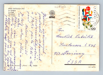 Pohlednice Itálie Cattolica pláž 1978 (M29707)