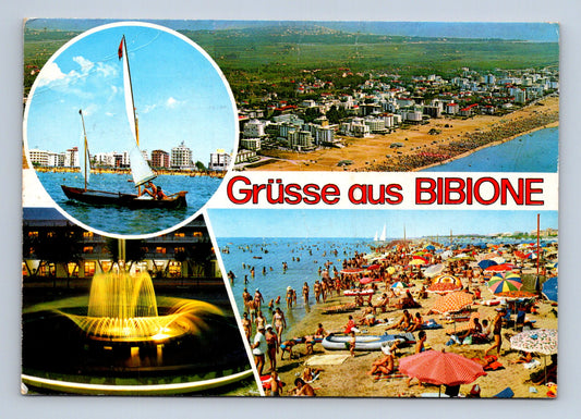 Pohlednice Itálie Bibione pláž a město 1991 (M29709)