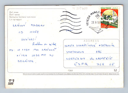 Pohlednice Itálie Bibione pláž a město 1991 (M29709)