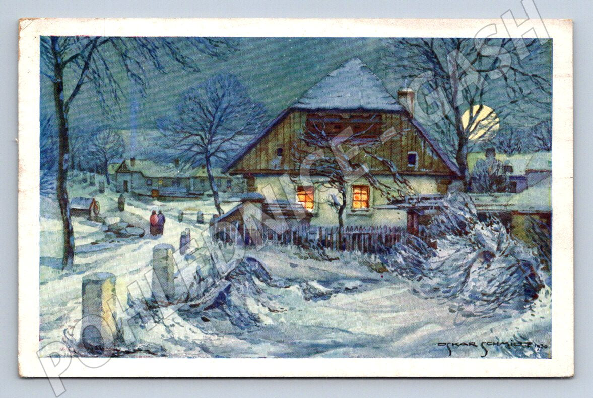 Postcard Oskar Schmidt winter landscape 1932 (M2971)
