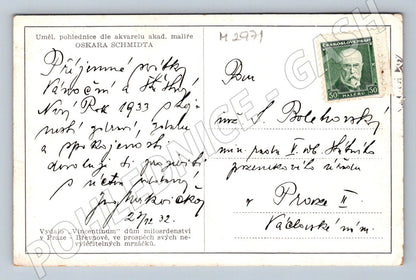 Postcard Oskar Schmidt winter landscape 1932 (M2971)