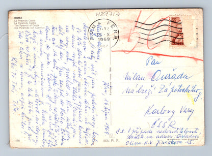 Pohlednice Itálie Řím Cestiova pyramida 1969 (M29717)