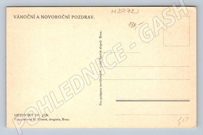 Postcard Liptovský Svátý Ján Christmas K Klimeš (M2972)