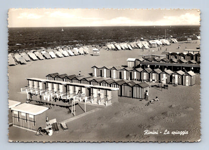 Pohlednice Itálie Rimini pláž 1961 (M29721)