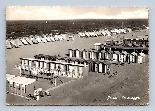 Pohlednice Itálie Rimini pláž 1961 (M29721)