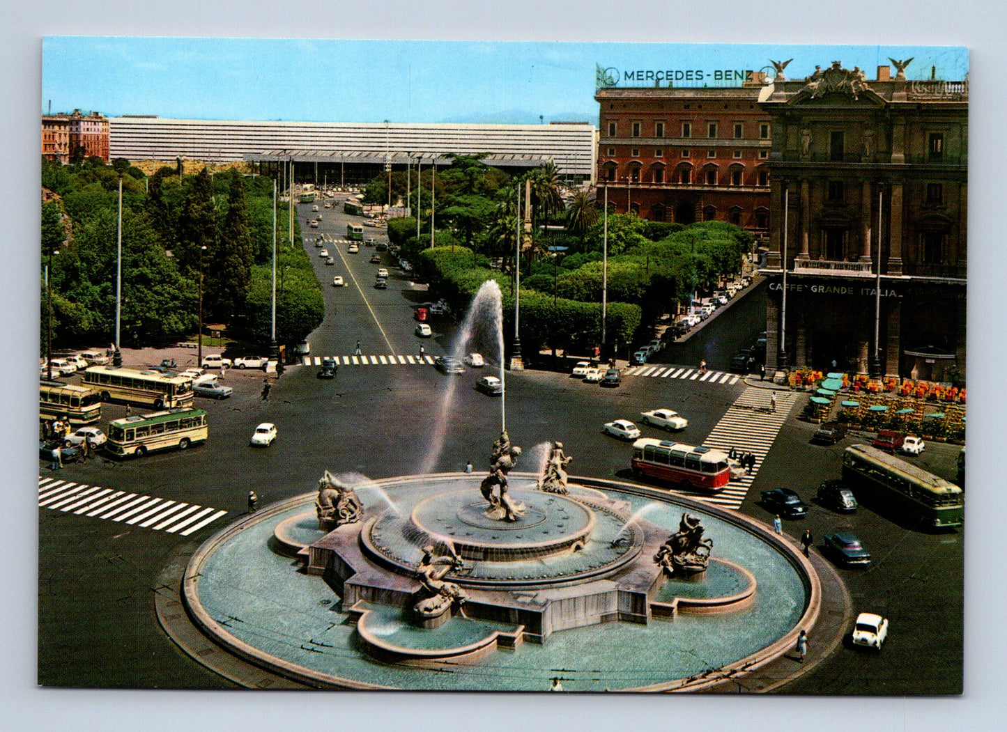 Pohlednice Itálie Řím Piazza della Repubblica 1971 (M29724)