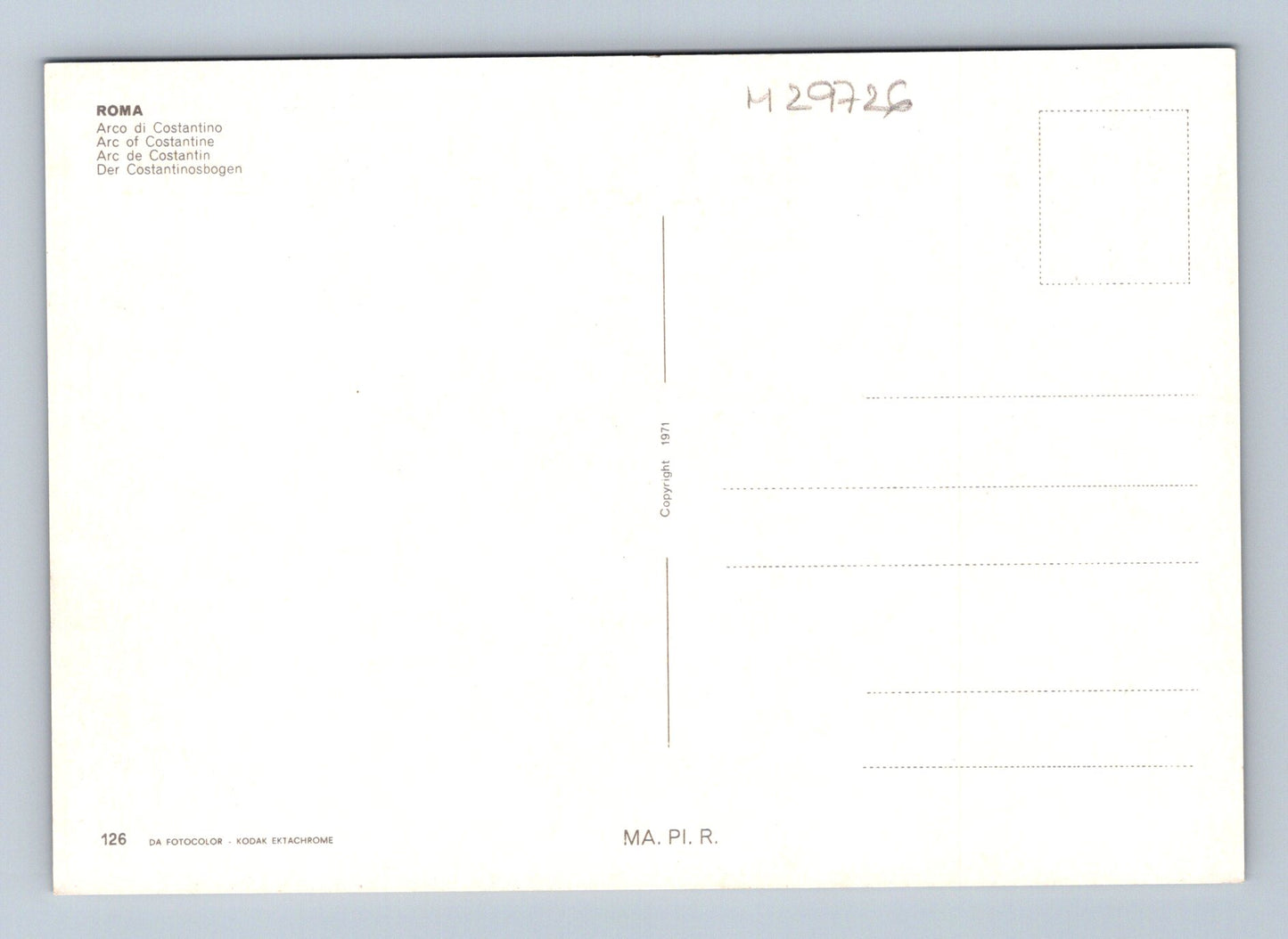 Pohlednice Itálie Řím Konstantinův oblouk 1971 (M29726)