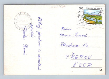 Pohlednice Itálie Lignano pláž a přístav 1987 (M29738)