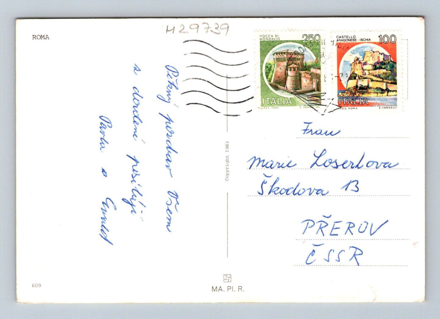 Pohlednice Itálie Řím mix motivů 1983 (M29739)