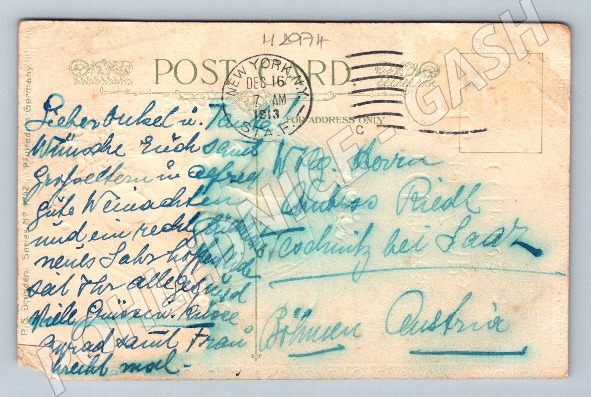 Postcard skiing New Year's card New York (M2974)