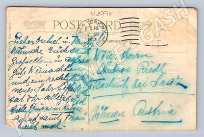 Postcard skiing New Year's card New York (M2974)