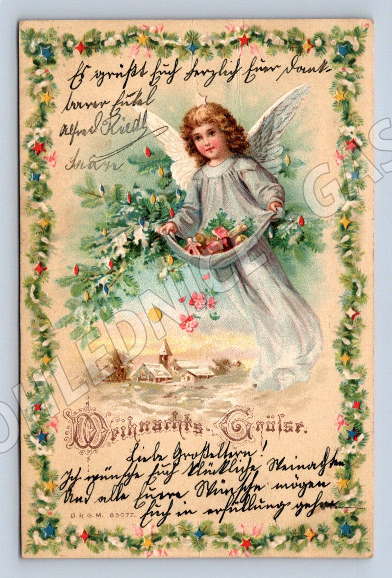 Postcard angel Christmas decoration (M2975)