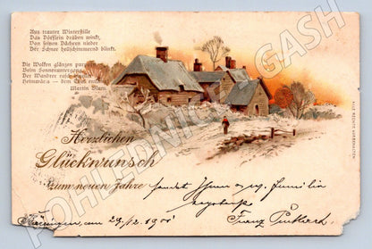 Postcard winter landscape 1907 (M2978)