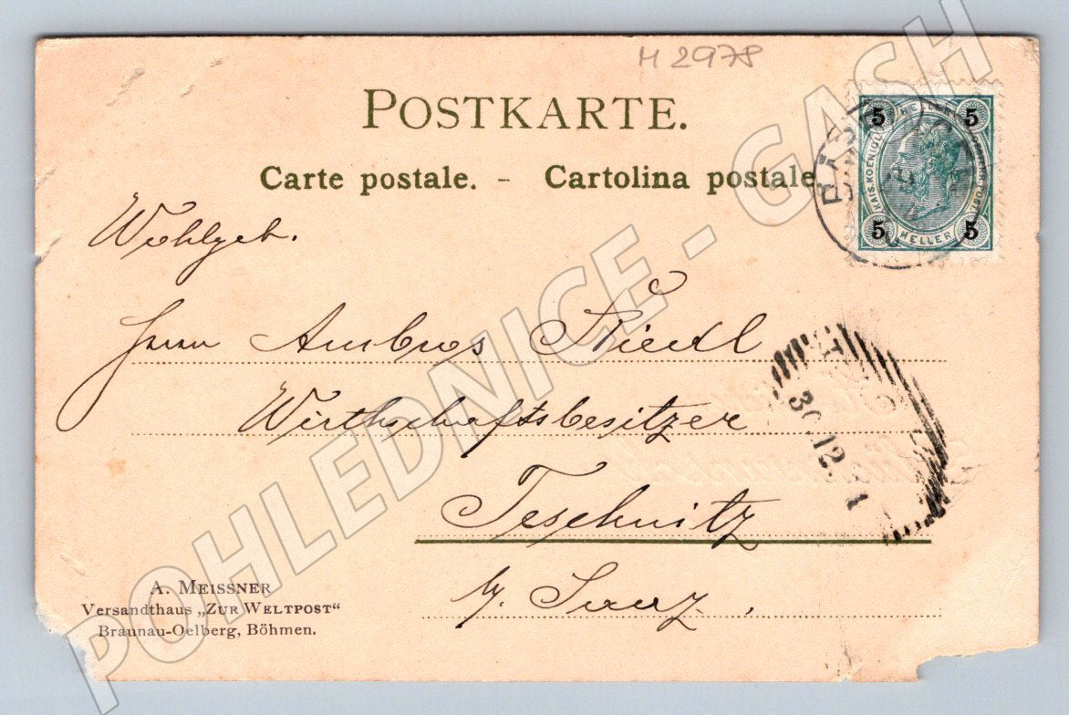 Postcard winter landscape 1907 (M2978)