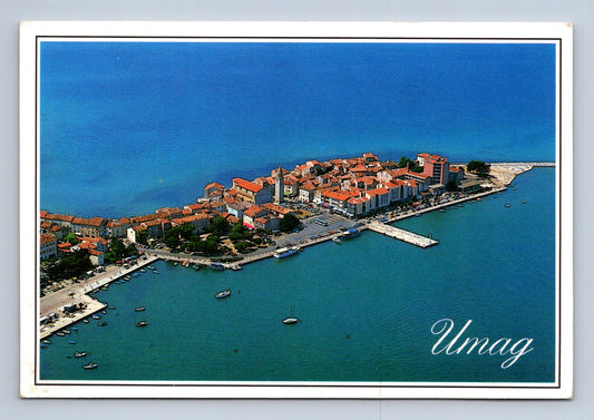 Pohlednice Chorvatsko Umag letecký pohled 1993 (M29786)