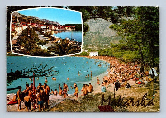Pohlednice Chorvatsko Makarska pláž a město (M29790)