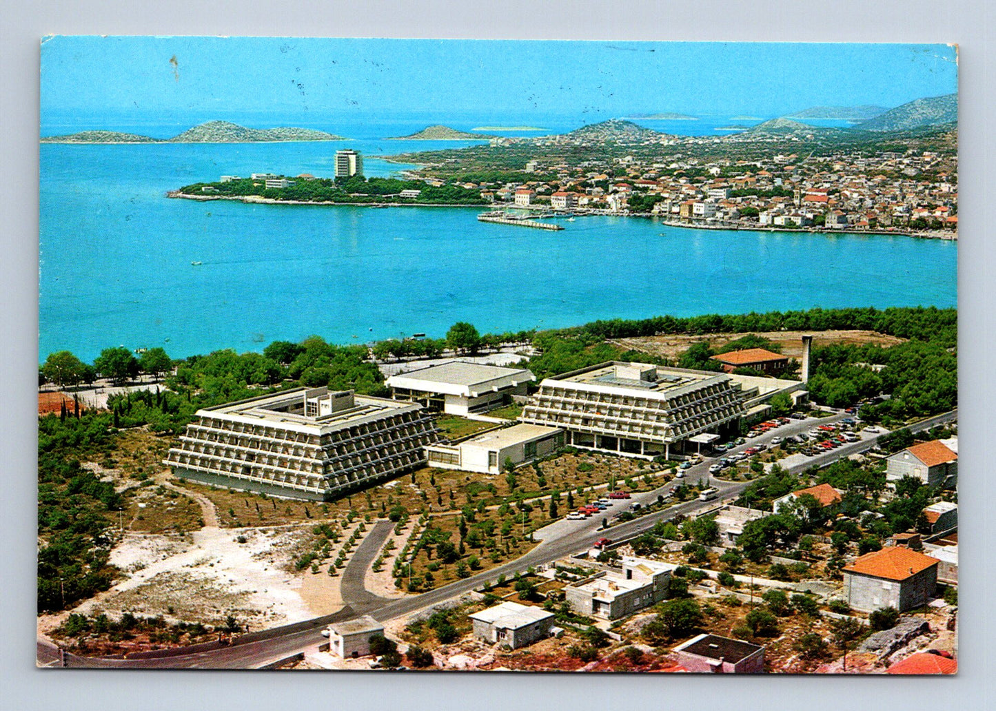 Pohlednice Chorvatsko Vodice letecky 1984 (M29796)
