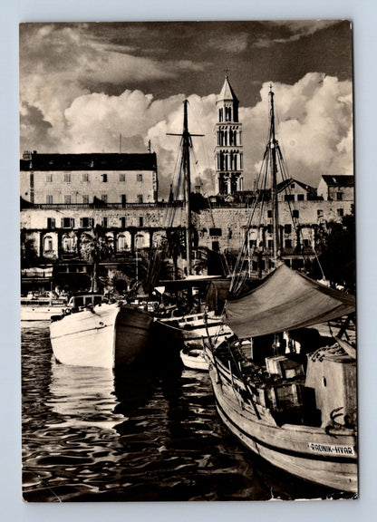 Pohlednice Chorvatsko Split přístav a Diokleciánův palác 1957 (M29809)